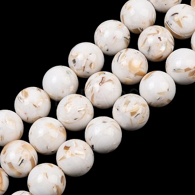 Synthetic Turquoise and Sea Shell Assembled Graduated Beads Strands GG-CBA2AE1-A07-1