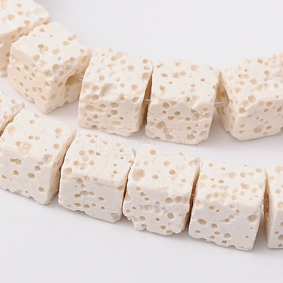 Synthetic Lava Rock Bead Strands G-N0104-8mm-11-1