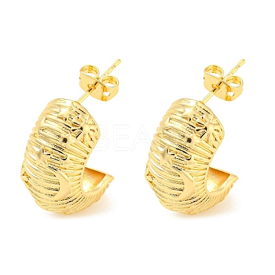 Rack Plating Brass Moon & Star Stud Earrings EJEW-A028-24G-1