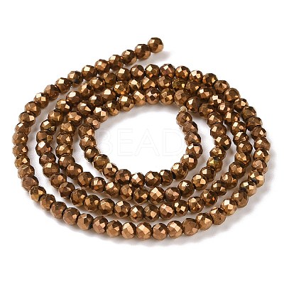 Electroplate Glass Beads Strands GLAA-H021-01B-FP01-1