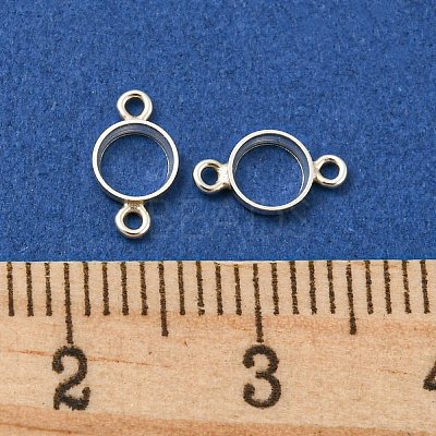 Rack Plating 925 Sterling Silver Cabochon Connector Settings STER-NH0001-41A-S-1