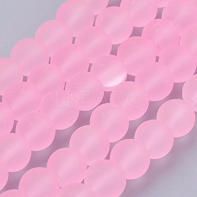 Baking Paint Transparent Glass Bead Strands X-GLAA-S031-8mm-20-1