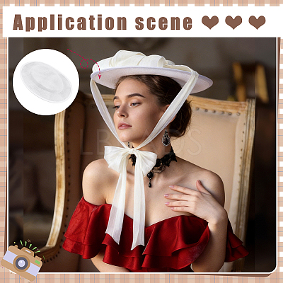 Cotton Imitation Flat Round Fascinator Hat Base for Millinery FIND-WH0173-460A-1