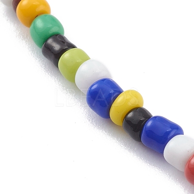 Rainbow Round Opaque Colours Glass Seed Beaded Necklaces NJEW-JN03362-02-1