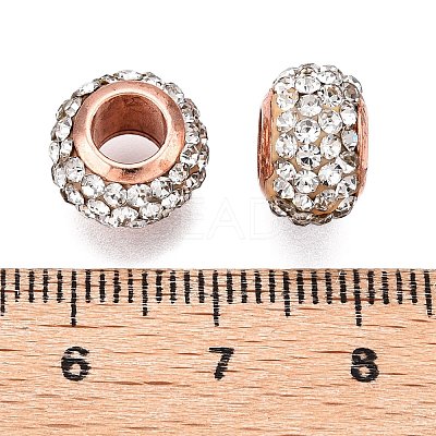 Polymer Clay Rhinestone European Beads RB-S055-16B-1
