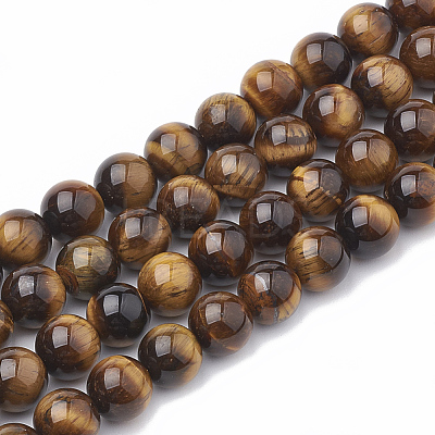Natural Tiger Eye Beads Strands X-G-S333-6mm-001-1