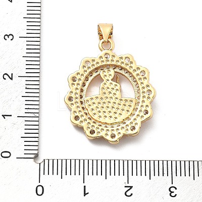 Rack Plating Brass with Cubic Zirconia Pendants KK-Q017-06A-G-1