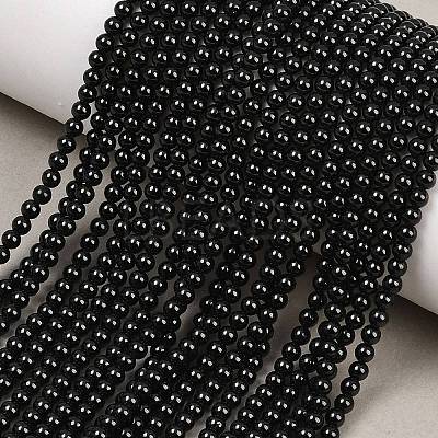 Natural Black Spinel Round Bead Strands G-A130-3mm-32A-1