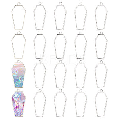 20Pcs Alloy Open Back Bezel Pendants FIND-CA0011-50S-1