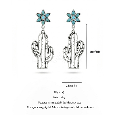 Alloy Resin Stud Dangle Earrings WG23A33-01-1