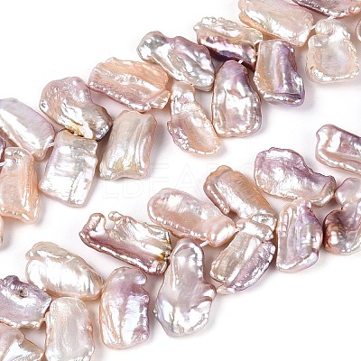 Natural Baroque Keshi Pearl Beads Strands PEAR-S022-04C-1