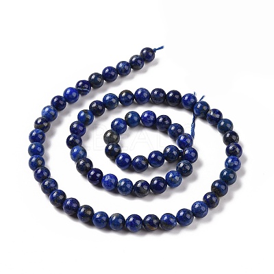 Natural Lapis Lazuli Beads Strands G-P348-01-6mm-1