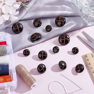 60Pcs 4 Style Plastic Shank Buttons BUTT-HY0001-19A-1