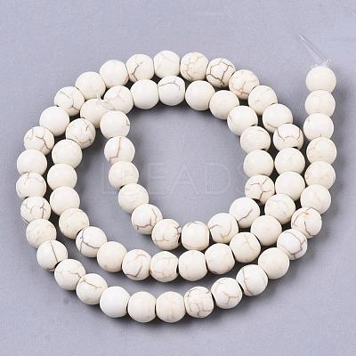 Synthetic Magnesite Beads Strands X-TURQ-S192-6mm-1-1