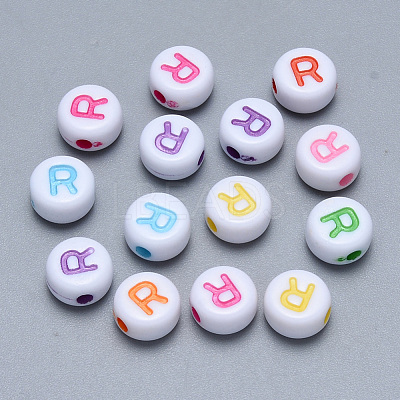 Craft Acrylic Horizontal Hole Letter Beads SACR-S201-11R-1