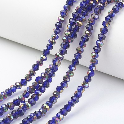 Electroplate Transparent Glass Beads Strands EGLA-A034-T4mm-R12-1