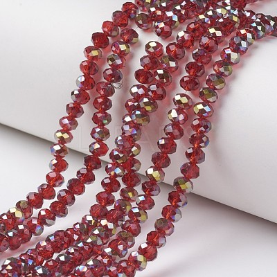 Electroplate Transparent Glass Beads Strands EGLA-A034-T6mm-S03-1