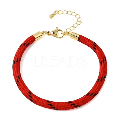 Braided Round Polyester Cord Bracelet Makings FB-CBAEDA0-01G-27-1