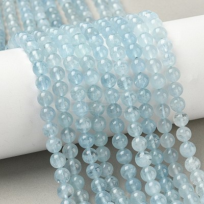 Natural Aquamarine Beads Strands G-D334-A01-6mm-1
