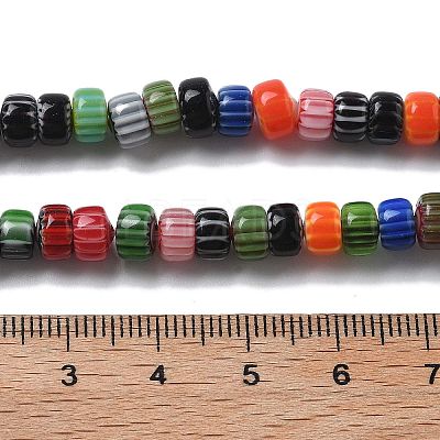 Handmade Millefiori Lampwork Beads Strands LAMP-F035-03-1