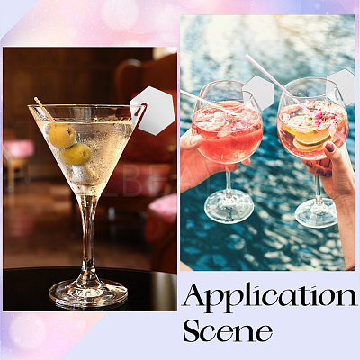 Acrylic Mirror Wine Glass Charms AJEW-SC0002-53C-02-1