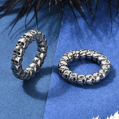 Skull Ring 316 Surgical Stainless Steel Hoop Nose Rings EJEW-G416-19B-AS-1