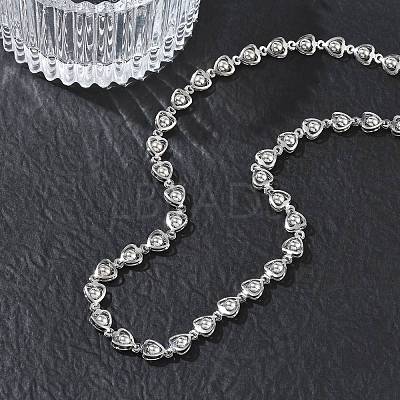 304 Stainless Steel Heart Link Chain Necklaces SA-CBA2696-01P-1