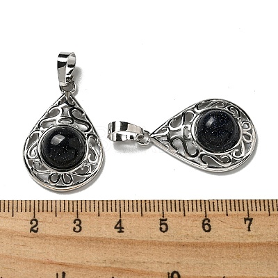 Synthetic Blue Goldstone Pendants G-Q158-05P-20-1
