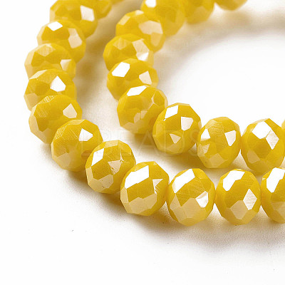 Electroplate Glass Beads Strands EGLA-A034-P4mm-A07-1