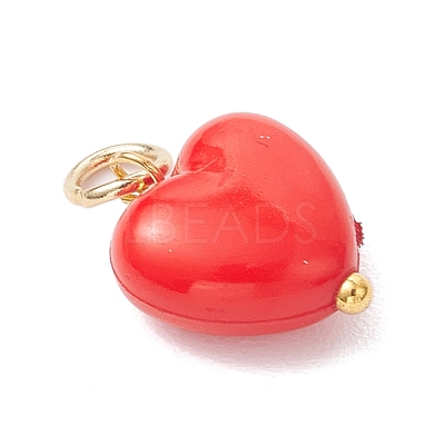 Opaque Acrylic Heart Charms PALLOY-MZ00845-1