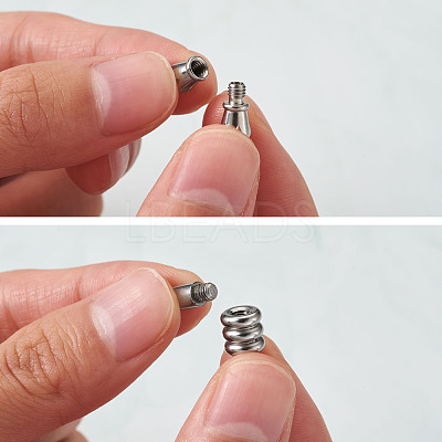 16Sets 4 Style 304 Stainless Steel Screw Clasps STAS-FW0001-08P-1