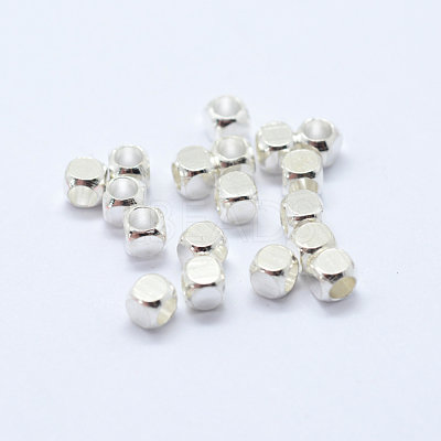 Cube Brass Spacer Beads KK-L015A-01S-1