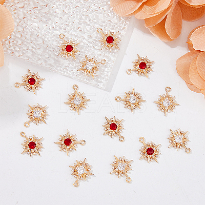 16Pcs 2 Colors Brass Micro Pave Cubic Zirconia Pendants KK-DC0003-35-1
