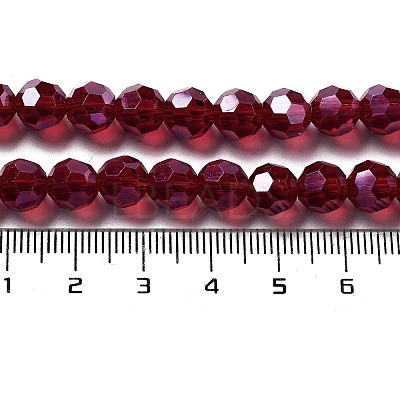 Electroplate Transparent Glass Beads Strands EGLA-A035-T8mm-A02-1