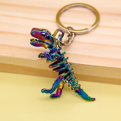 Halloween Alloy Skull Dinosaur Pendant Keychain WG34107-01-1