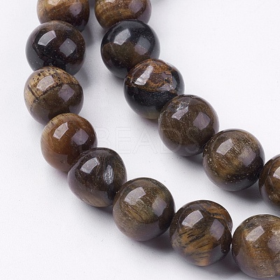 Natural Tiger Eye Round Bead Strands G-R200-10mm-1
