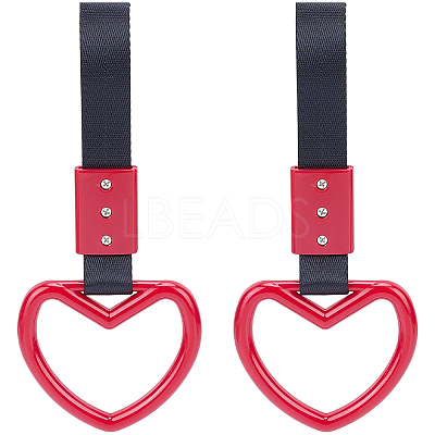 2Pcs ABS Plastic Heart Rear Bumper Warning Handle Ring HJEW-SP0001-49C-1