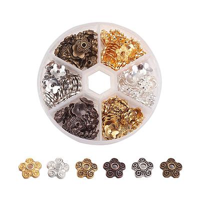 Tibetan Style Alloy Bead Caps PALLOY-JP0001-01-1