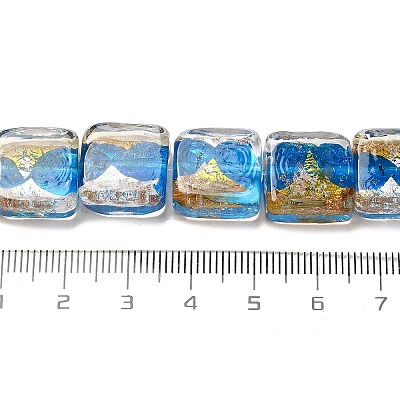 Handmade Gold Foil and Silver Foil Lampwork Beads FOIL-C001-01B-08-1