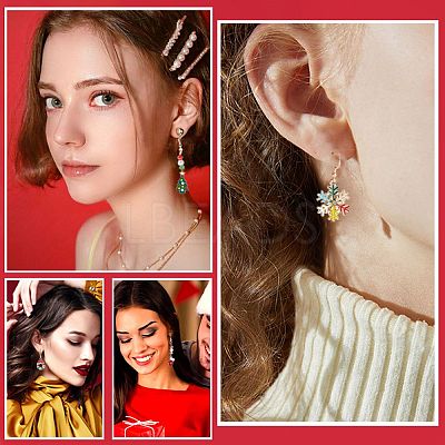12 Pairs 12 Style Christmas Theme Alloy Dangle Earrings EJEW-SC0001-33-1