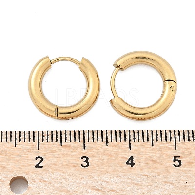 Ion Plating(IP) 304 Stainless Steel Huggie Hoop Earrings X-EJEW-F111-16mm-G-1