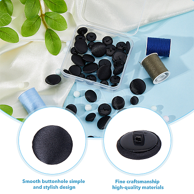 40Pcs 4 Styles 1-Hole Plastic Buttons BUTT-DC0001-04-1