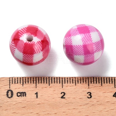 Spray Painted Opaque Acrylic Beads OACR-P030-07A-M-1