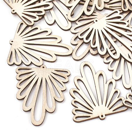 Undyed Wood Big Pendants X-WOOD-T008-27-1