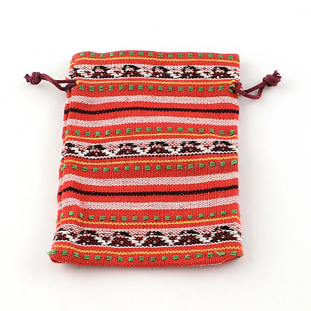 Ethnic Style Cloth Packing Pouches Drawstring Bags ABAG-R006-10x14-01H-1