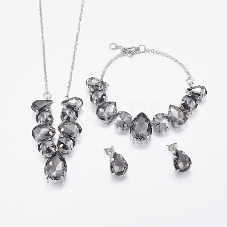 304 Stainless Steel Jewelry Sets SJEW-P093-01D-1