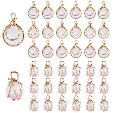 20 Pieces Opal Cat Eye Charms for Jewelry Making Copper Opal Round Beads Pendant for Necklace Bracelet Making JX563A-1