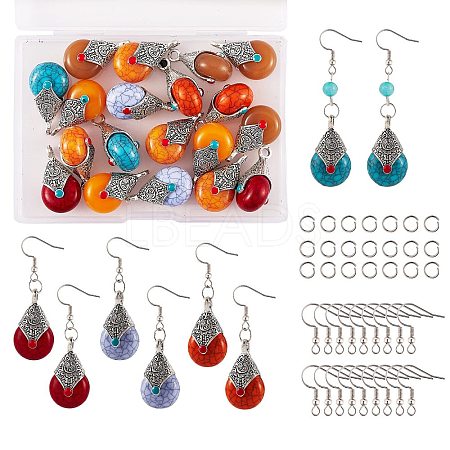 DIY Teardrop Dangle Earring Making Kit DIY-SZ0008-36-1