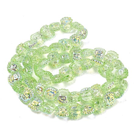 Electroplate Baking Paint Transparent Glass Beads Strands GL-CBA17FF-01D-1