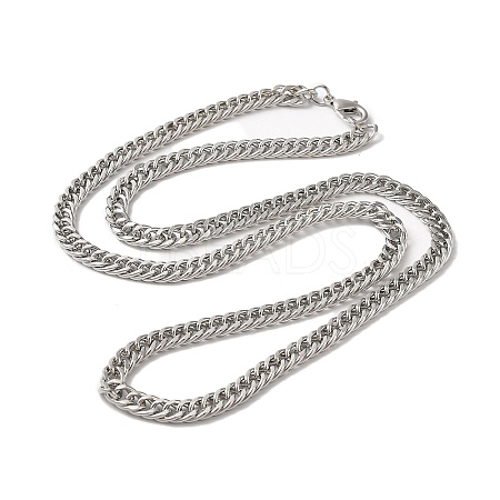 Iron Cuban Link Chain Necklaces for Women Men NJEW-A028-01F-P-1